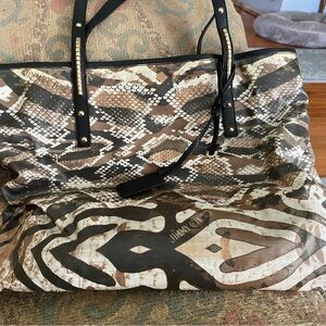 Jimmy Choo Brown Snake Print Women's Bag
